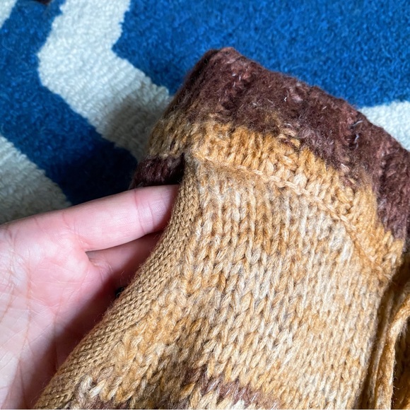 🍂 MOON RIVER BROWN TAN OMBRE KNIT TASSEL PANTS & HOODIE SET! - Picture 14 of 16